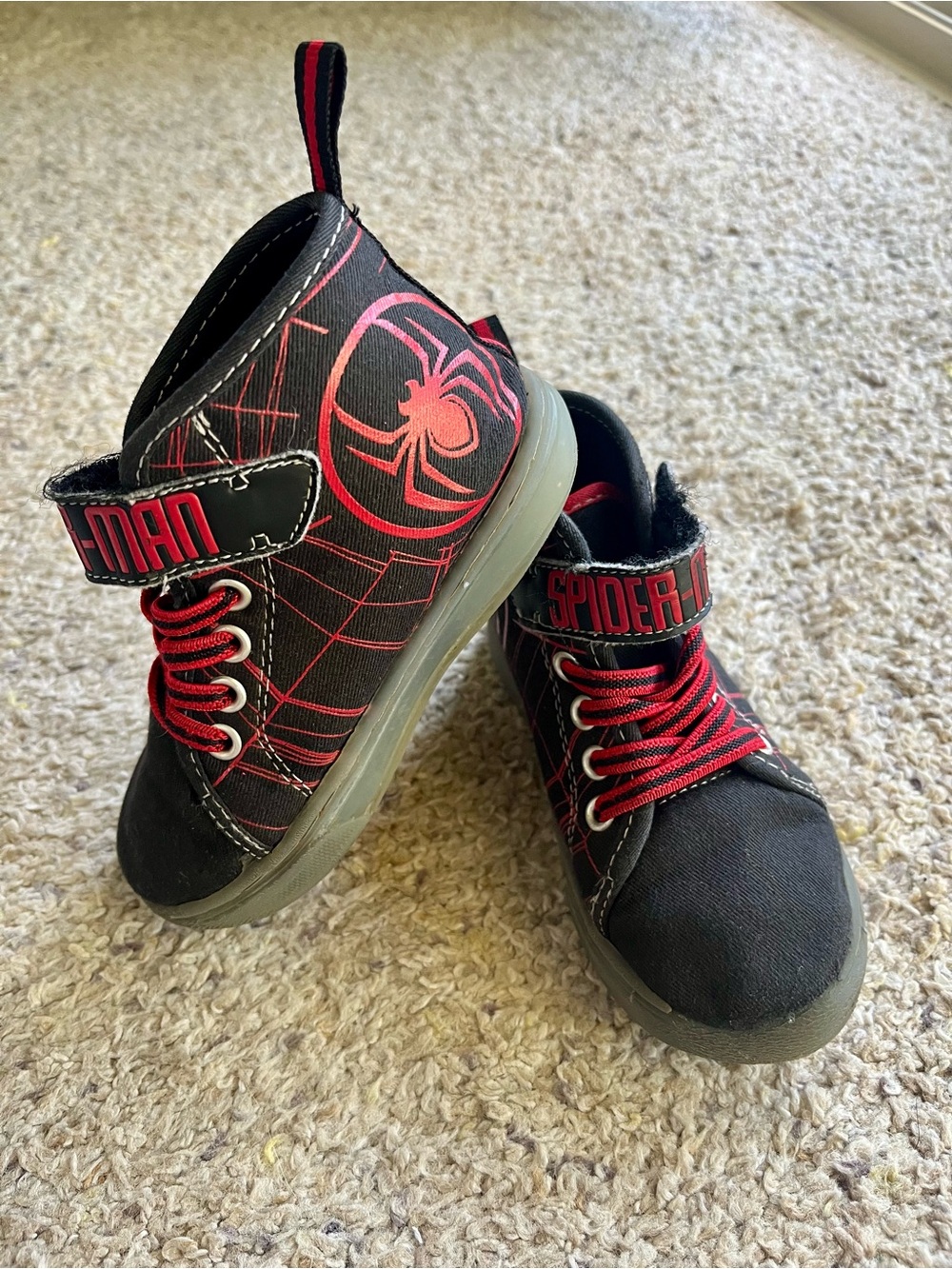 Marvel Spiderman Light Up High Top Sneakers - Toddler Size 8